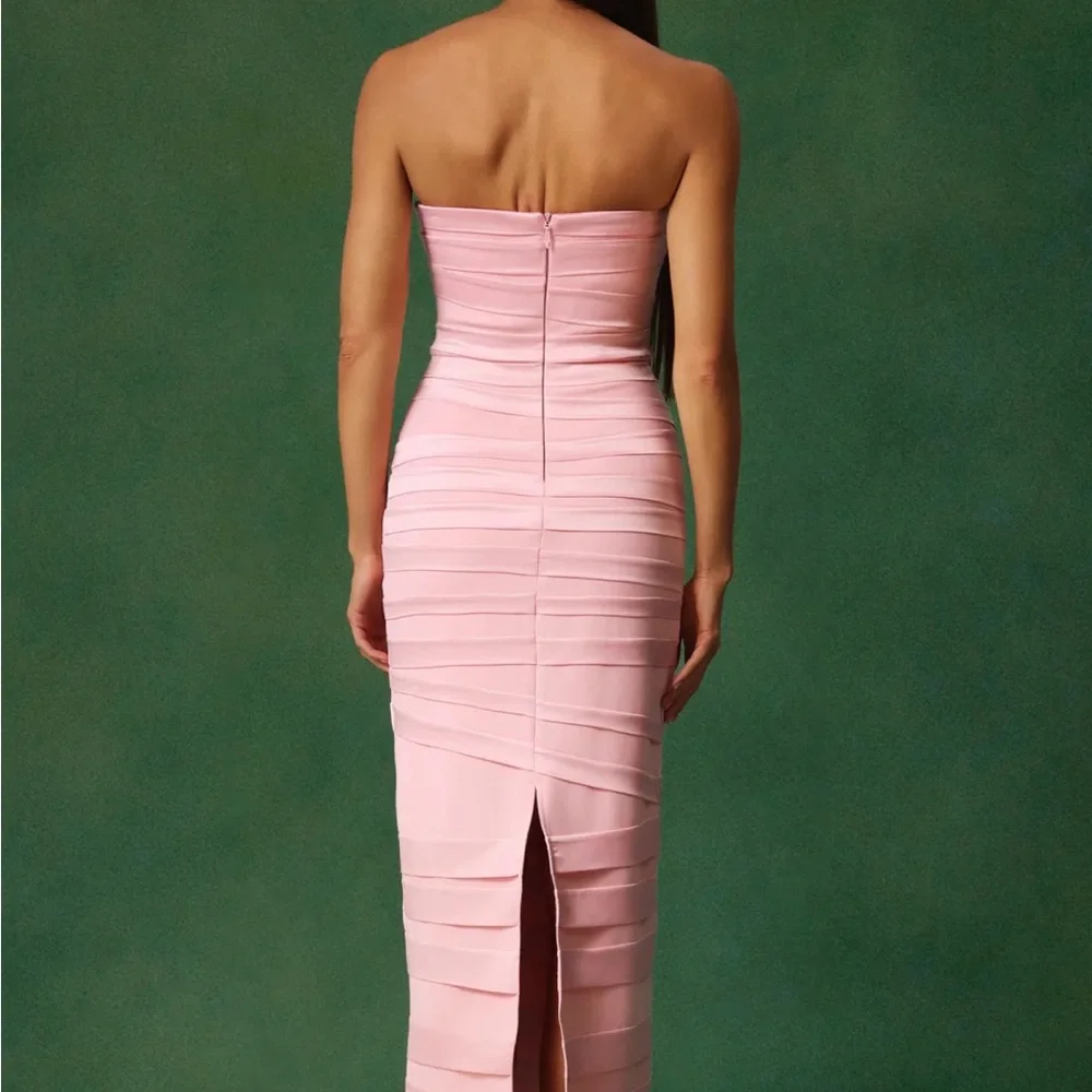 Gayu Sleeveless Bow Wrinkles Midi Dress NWT - Picture 5 of 5